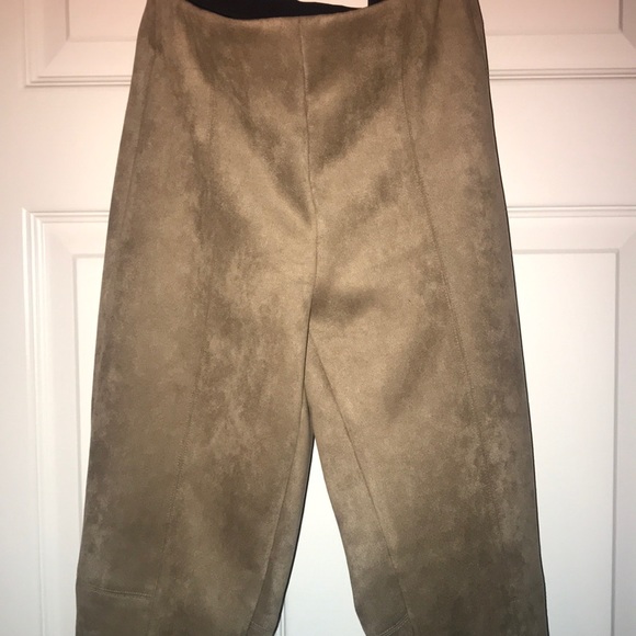 Khaki suede pants - Picture 2 of 3